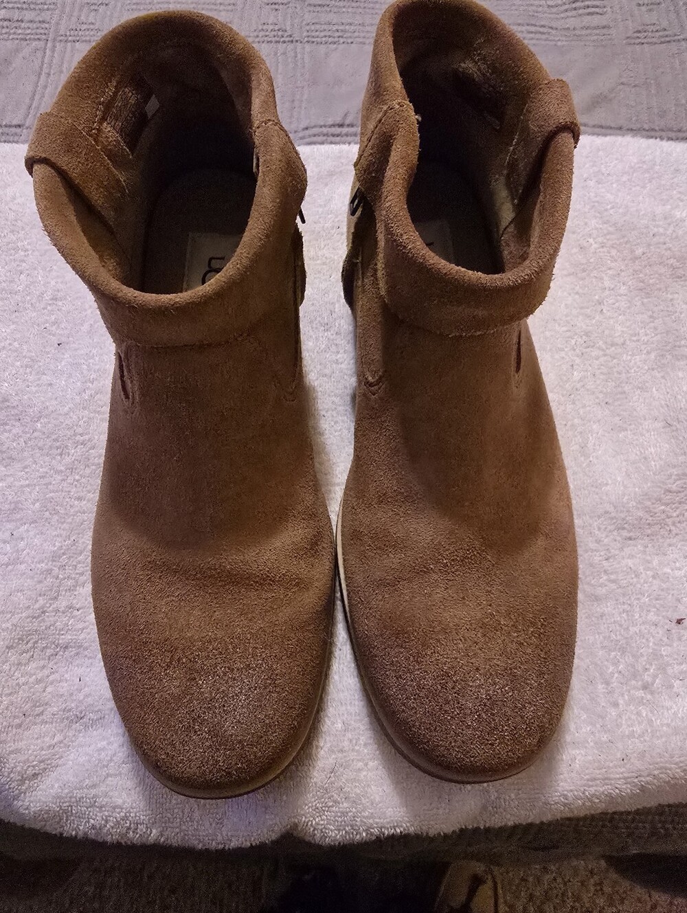 UGG Josefene Cuff Suede Ankle Boots Chestnut Brown Women's Size 9